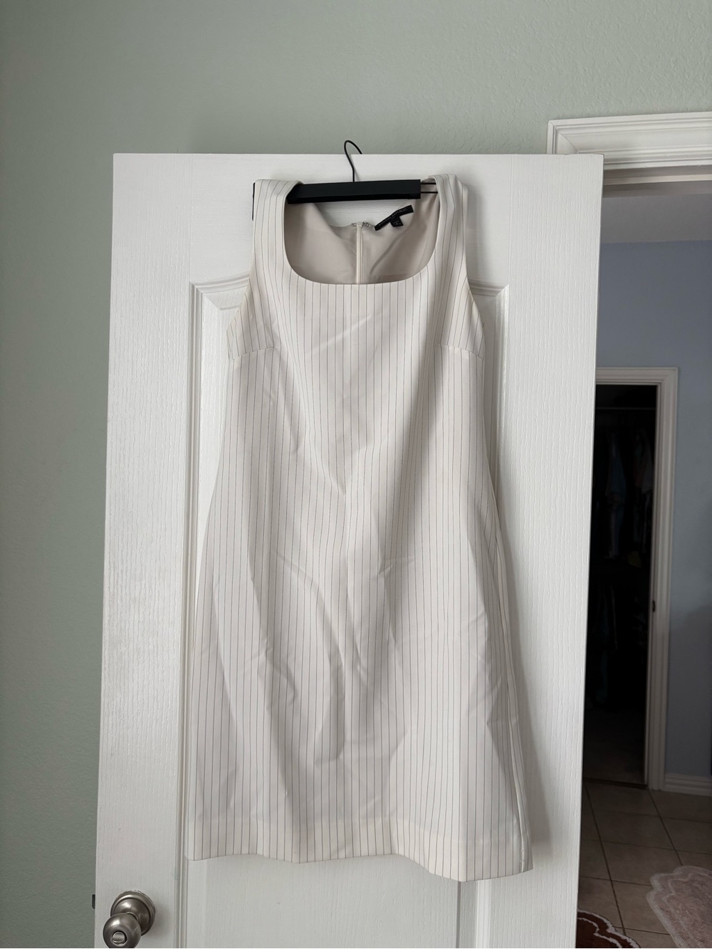 Banana Republic White Pinstripe Mini Dress